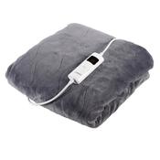 Carmen C81148 Fleece Luxury Electric Heated Throw and Over Blanket Grey ds image
