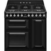 Smeg 90cm Victoria Aesthetic Dual Fuel Range Cooker TR93BL – Black image