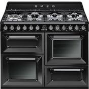 Smeg 110cm Dual Fuel Range Cooker Victoria TR4110BL1 - Black image