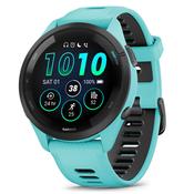 Garmin Forerunner 265 Aqua Bezel and Aqua/Black Silicone Band 010-02810-12 image