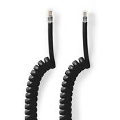 Nedis Telecom Cable RJ10 Male to Male Connection 2m Coiled TCGB90100BK20 image