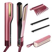 Shark SilkiPro Straight Hair Straightener + Dryer in One Tool with Heat-Resistant Storage Case HT401UKPK - Rose Petal image