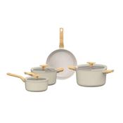 BergHOFF 7-Pc Balance Cookware Set Cream – Ceramic Non-Stick Pots &amp;amp; Pans image
