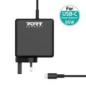 PORT Connect 65W USB-C Power Supply 900097B-UK (UK Plug) | Laptop &amp;amp; MacBook Charger image