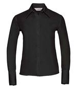Russell Collection Ladies Long Sleeve Ultimate Non-Iron Shirt - L/14 / Black