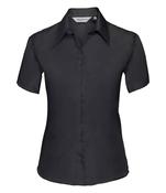 Russell Collection Ladies Short Sleeve Ultimate Non-Iron Shirt - L/14 / Black