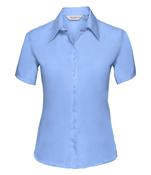 Russell Collection Ladies Short Sleeve Ultimate Non-Iron Shirt - L/14 / Bright Sky