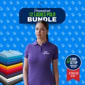 Ladies Polo Shirt Bundle Qty 12 - Includes Front Logo &amp; Free Delivery - Includes VAT image