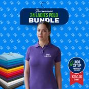 Ladies Polo Shirt Bundle Qty 24 - Includes Front Logo &amp; Free Delivery - Includes VAT image