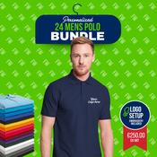 Polo Shirt Bundle Qty 24 - Includes Front Logo &amp; Free Delivery - Includes VAT image