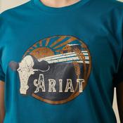 Ariat Womans Heartland SS T-shirt - deep-lagoon / uk-m-40 image