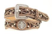 ARIAT Women's Filagree Scalop Circle Concho Brown Belt - xl-46 image