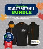 Regatta Navigate Softshell Bundle - Black/Orange pop / S 38"  image