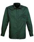 Premier Men's Long Sleeve Poplin Shirt - bottle / 16-5-9