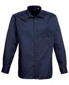 Premier Men's Long Sleeve Poplin Shirt - recycled-navy / 18-5-8