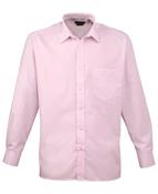 Premier Men's Long Sleeve Poplin Shirt - heather-pink / 16-60