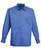 Premier Men's Long Sleeve Poplin Shirt - bright-royal / 17-3