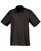 Premier Men's Short Sleeve Poplin Shirt - black / 18-5-8