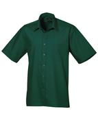 Premier Men's Short Sleeve Poplin Shirt - bottle / 18-5-8