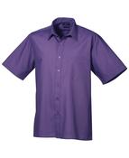 Premier Men's Short Sleeve Poplin Shirt - lilac / 15-5-2