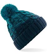 Beechfield Ombré Pom Pom Beanie - Teal/French Navy image