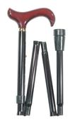 FOLDING ADJUSTABLE DERBY CANE, BURGUNDY HANDLE (Code: 4003) image