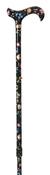 TEA PARTY DERBY CANE, BLACK FLORAL (Code: 4097M)