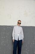 Structured White Poplin Blouse with Contrast Buttons