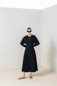 Black Midi Dress with Statement Sleeves