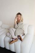 Liva Bordeaux &amp; White Retro Sneakers