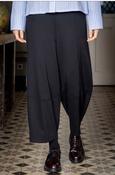 Black Wide-Leg Drop Crotch Trousers