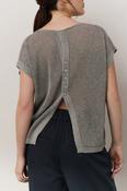 Sleeveless Knit Top with Back Button Detail image