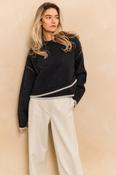 Knitted sweater with contrasting lines image