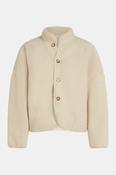 Teddy Fleece Jacket with Asymmetric Button Detail