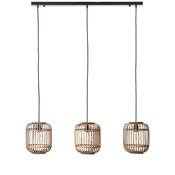 Mathias - Natural Bamboo 3 Light over Island Fitting image