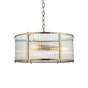 Ridgeton - Antique Brass 3 Light Pendant with Ribbed Glass image