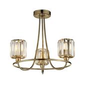 Berenice - Antique Brass 3 Light Centre Fitting with Crystal