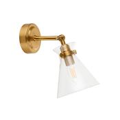 Endon 112861 Harlow - Brushed Aged Brass Wall Lamp with Clear