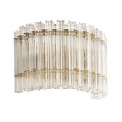 Louise - Brushed Aged Brass 2 Light Wall Lamp with Clear Ribbed Glass Rods image