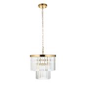 Conaston - Brushed Aged Brass 4 Light Chandelier with Crystal image
