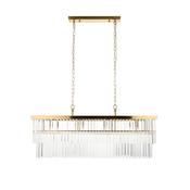 Conaston - Brushed Aged Brass 4 Light over Island Fitting with Crystal image