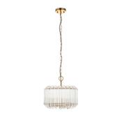 Valentina - Brushed Aged Brass 3 Light Pendant with Clear Glass Rods image
