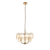 Essie - Brushed Aged Brass 3 Light Centre Fitting with Champagne Glass image