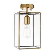 Endon 119143 Hammond - Brushed Aged Brass Lantern Semi Flush image