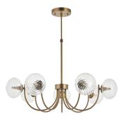 Hague - Warm Antique Brass 7 Light Centre Fitting with Twisted Glass Shades image