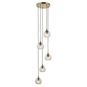 Endon 119435 Allegra - Antique Brass 5 Light Cluster Pendant image
