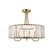Endon 119609 Visconti - Antique Brass 3 Light Semi Flush image