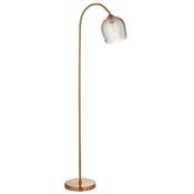 Ashcroft Ribbed - Brushed Aged Brass Floor Lamp with Clear Ribbed Glass image