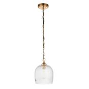 Ashcroft Ribbed - Brushed Aged Brass Pendant with Clear Ribbed Glass image