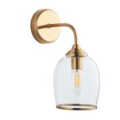 Ashcroft - Brushed Aged Brass Wall Lamp with Clear Glass image